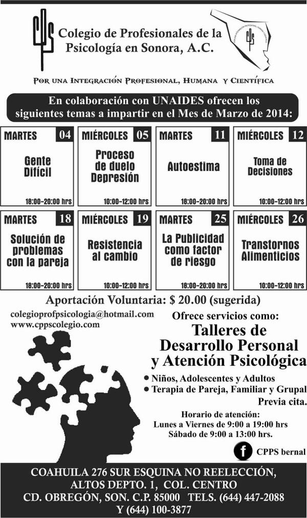 CONFERENCIAS  ESTE  MARTES A LAS  6.P.M. Y MIERCOLES 10 A.M.,  Coahuila 276 Sur, Depto. 1 Altos, Col. Centro
