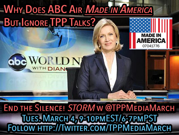 Teamsters's tweet photo. Tonight's #TPPMediaMarch Twitter storm #StopTPP #NoFastTrackTPP #EndtheSilence http://t.co/Rq1Y0dWchb