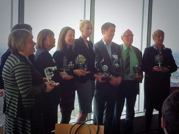 Past #tech4goodawards winners at the top of #BTTower ... Smile !