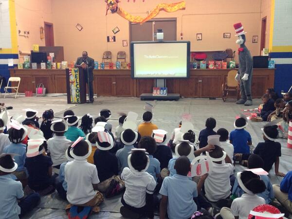 NSDAdkins's tweet photo. Celebrating "Read Across America" at Washington Elementary. #NormandySD, #NormandyStrong http://t.co/wjFIv4IhrK