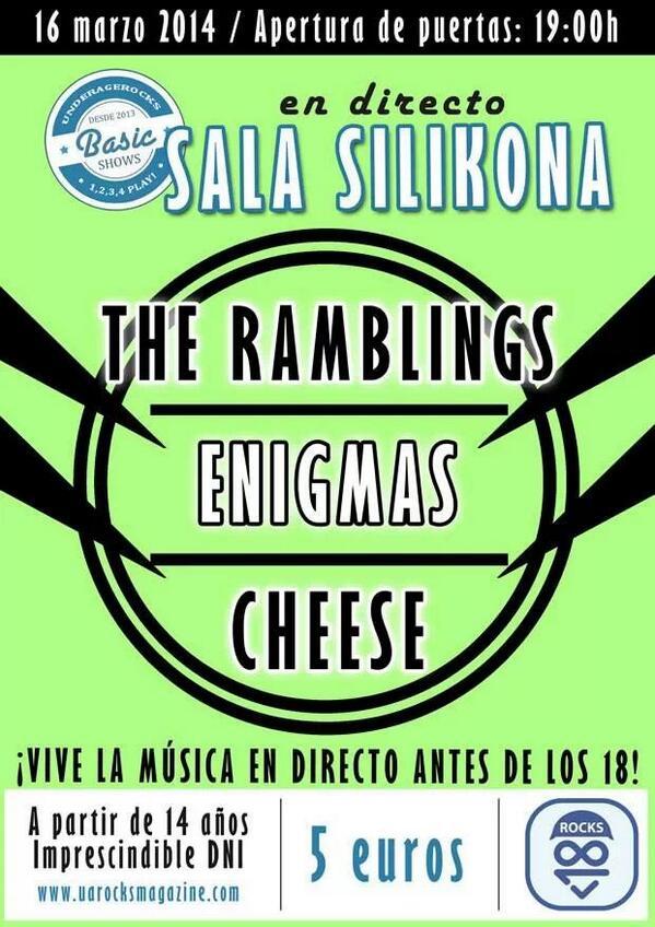 Domingo 16 de marzo a las 19:00 en la sala Silikona concierto de rock \m/!!!  <a href="/MQueteCuentas/">Quemecuentas</a>  Rt!!