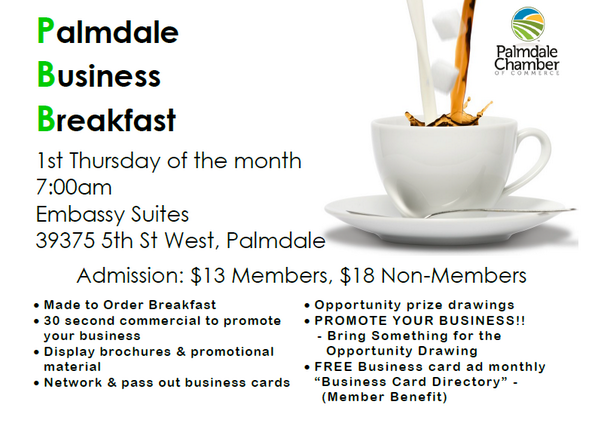 PalmdaleChamber's tweet image. #PalmdaleBusinessBreakfast
