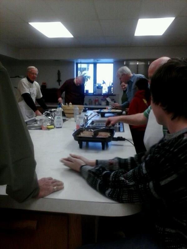Getting ready foe shrove Tuesday pancake feast.  Join us @ 1417 church st in Stevens Point.   5:30_7:00
