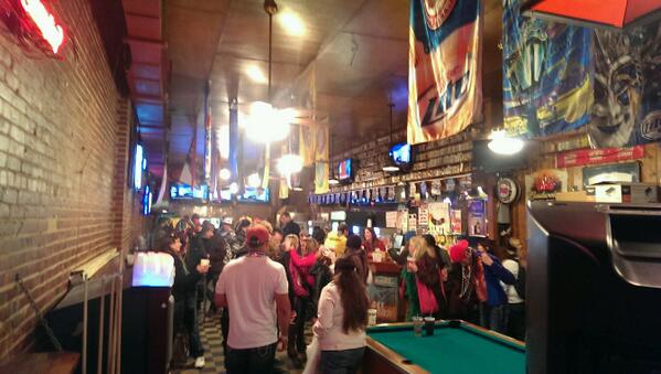dvdjlynch's tweet photo. Mardi gras goin down right now at pats. http://t.co/BrAFcn3qaK
