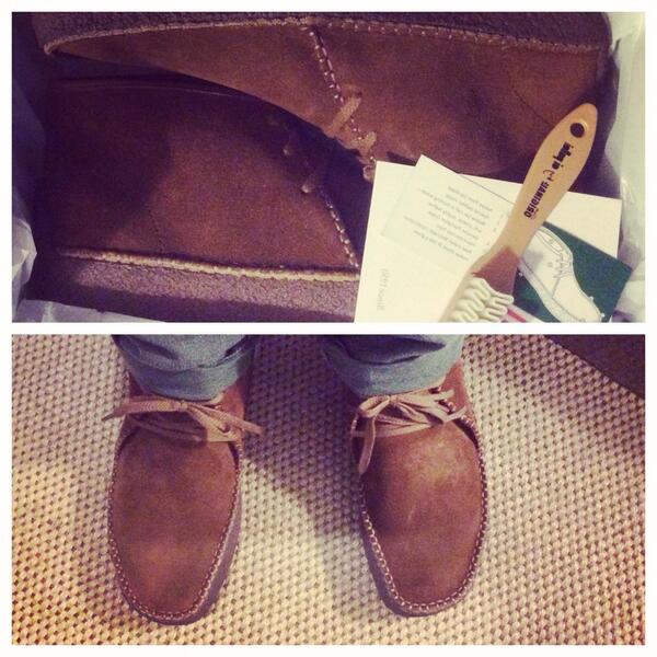 theknitpicker's tweet photo. The dead comfy @clarksoriginals from @OiPolloi have arrived. Gonna just stay in and look at them http://t.co/u8ioyj8JOu