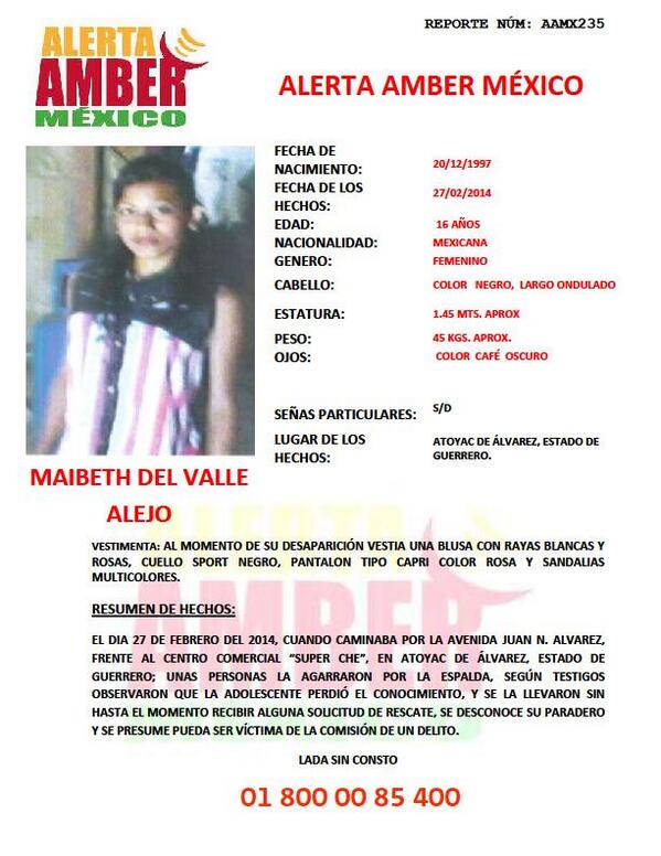 Alerta AMBER México tweet media