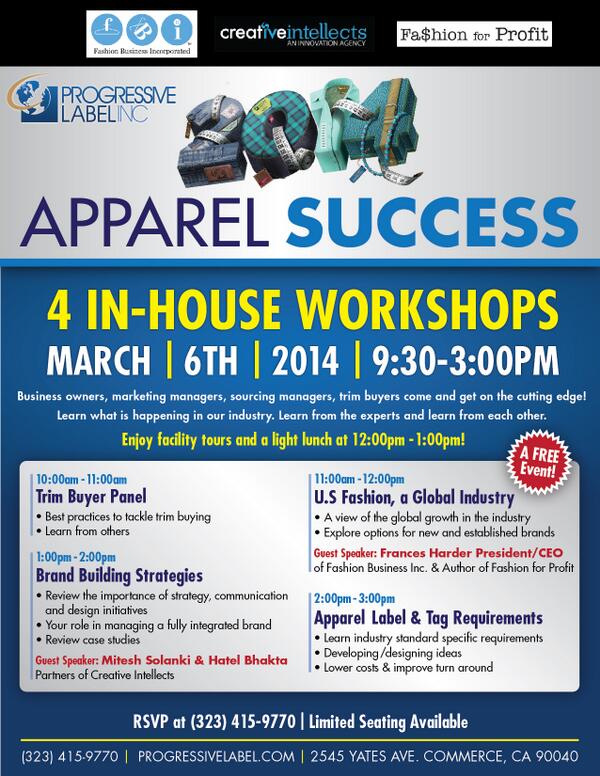 Come network with fashion and apparel executives at the Apparel Success 2014 Seminar Series | bit.ly/1mTmvo5