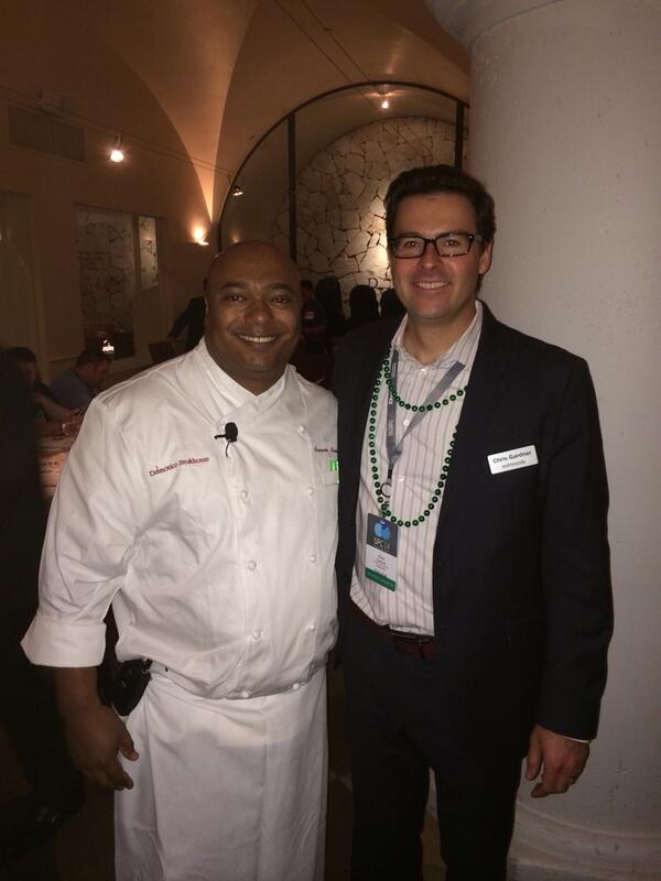 gardnercm's tweet photo. @Webtrends @BrightStarr_SP Amazing creole inspired lunch with chef Ronnie Rainwater at Delmonico Steakhouse @SPConf http://t.co/3soJCcGMN1