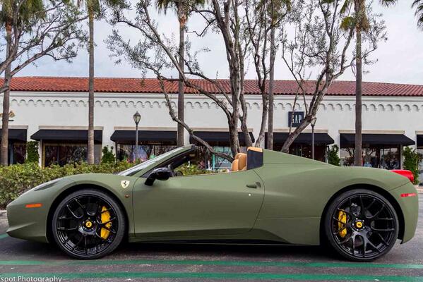 auto_everything's tweet image. Matte Green Ferrari
