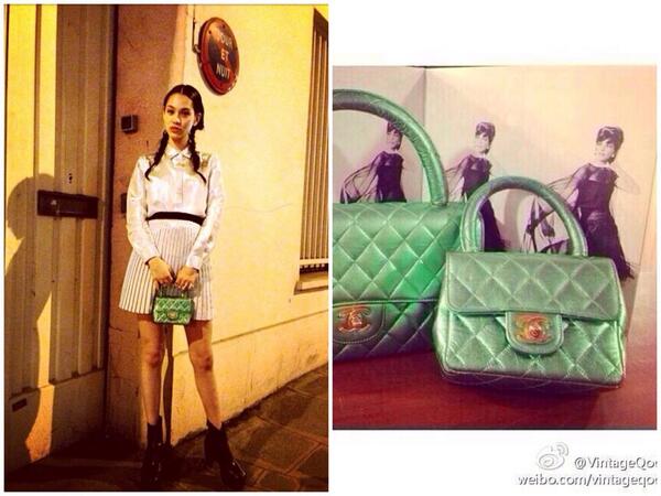 Team Kiko Mizuhara on X: This cute little Chanel bag Kiko used is from Qoo  Vintage Shop. She definitely loves vintage items!! ❤️   / X