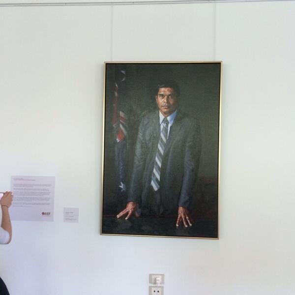 AIEFoundation's tweet image. And now @IndigenousPM #IndigenousPM in hanging in Parliament House around the corner from the PM Gallery!