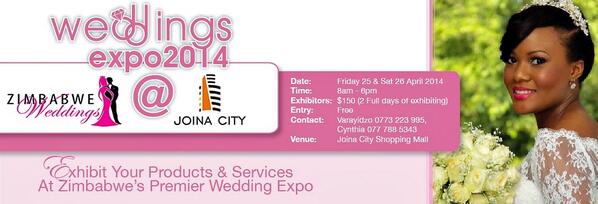 #JoinaWeddingExpo2014 now $150 for those wishing to exhibit for 2 full days.