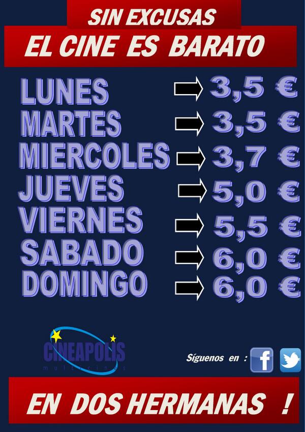 CineapolisCines's tweet photo. SIN EXCUSAS , EL CINE ES BARATO http://t.co/pf0hrs31qI