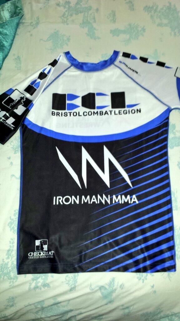 BCLgym's tweet photo. "@TommyCookMMA: Walkout tshirt @ironmannmma @BCLgym @Teamesmaeli @CheckmatBJJ #UIC11 #fb http://t.co/kxbkuVrNkG"