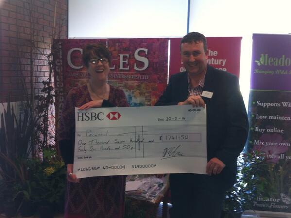 KateMOShea's tweet photo. James Coles present @perennialgrbs with cheque for £1741.50 raised during their Centenary year @BALI_News http://t.co/TTo3wGrOAu
