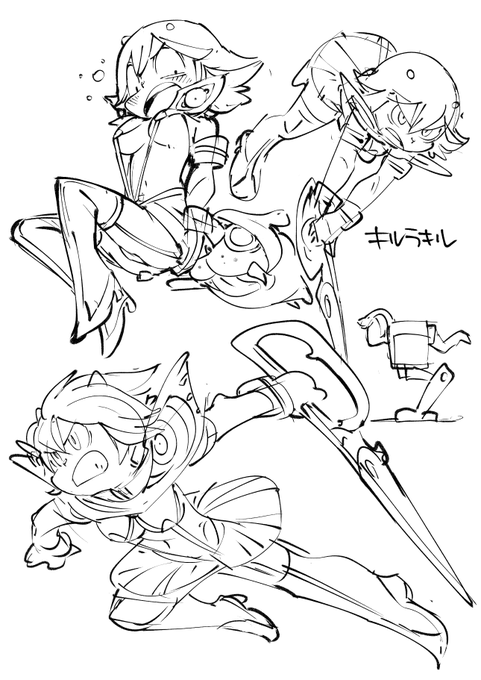 お絵かき:キルラキル 流子 