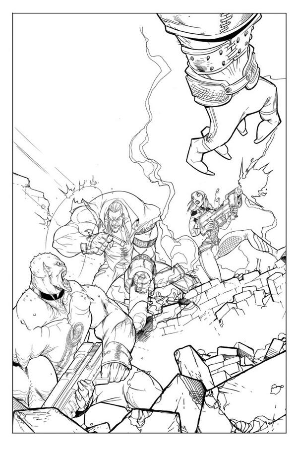RamonGovea's tweet image. Couldn&apos;t resist sharing preliminary lineart from a page of my latest comic. #AltControlDelete