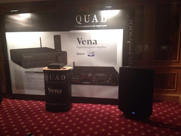 HiFiChoiceMag's tweet photo. And now for something a little different @SVBristolShow: Quad Vena digital #amp driving Quad's latest #electostatics http://t.co/0rhbSI6Anp