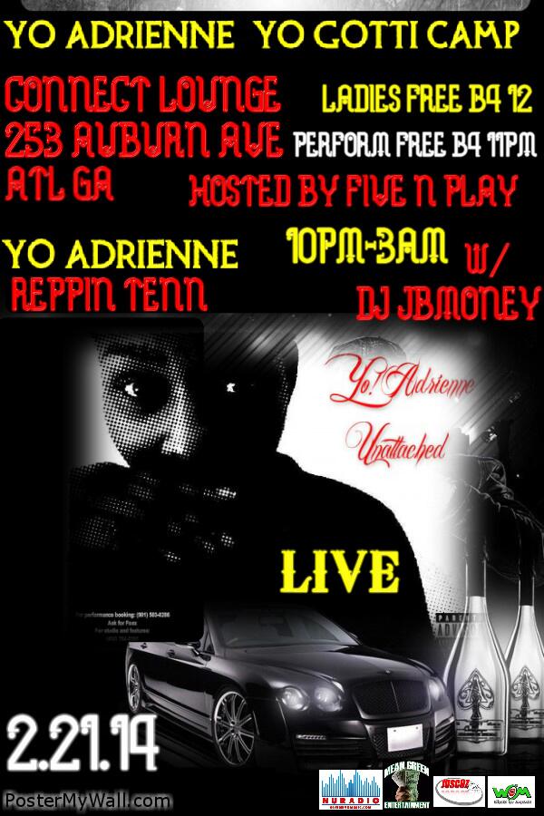 alimgetitgreen's tweet image. 2NITE CONNECT LOUNGE #SNOOTIEWILD ARTIST #YOADRIENNE LIVE PLUS GOTTI CAMP SUPERPRODUCER #TRACKGOD  LIVE #ATL RT