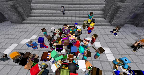 vegetta777's tweet image. * Que de gente en @OlimpoCraftMC Mae mia,voy a dejar el personajito ahi mientras edito Apocalipsisminecraft y vuelvo!