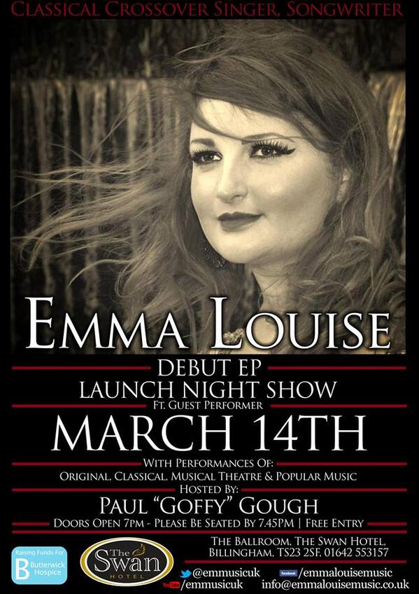 @VisitTeesside 
RT:Local Songwriter/ClassicalCrossoverSinger @EmMusicUK EP LaunchShow 14/03
facebook.com/events/5504647…?