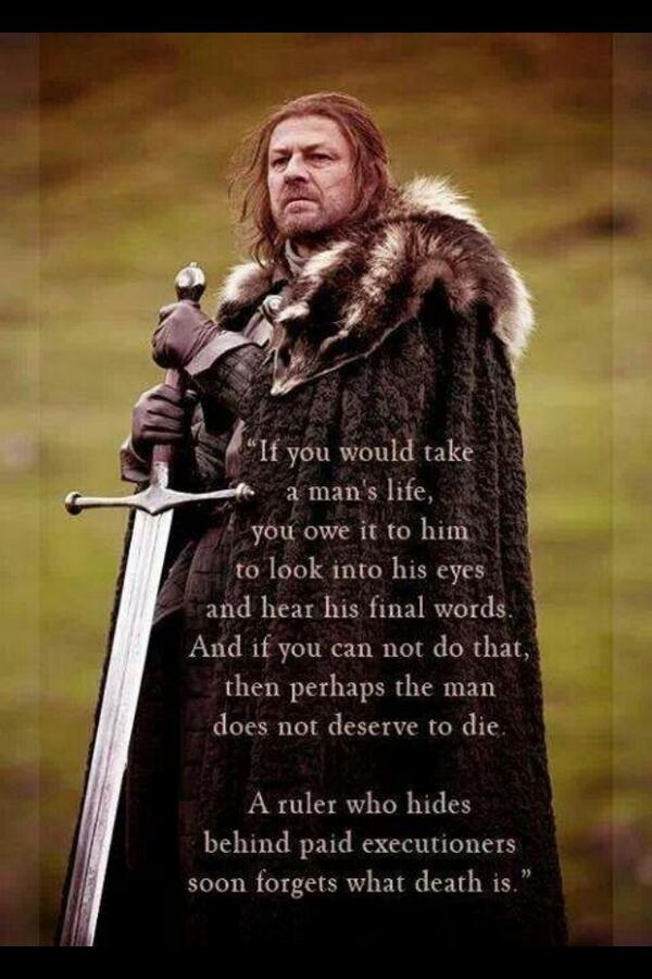 GuideGentlemen's tweet image. Eddard Stark know's honour. @GameOfThrones