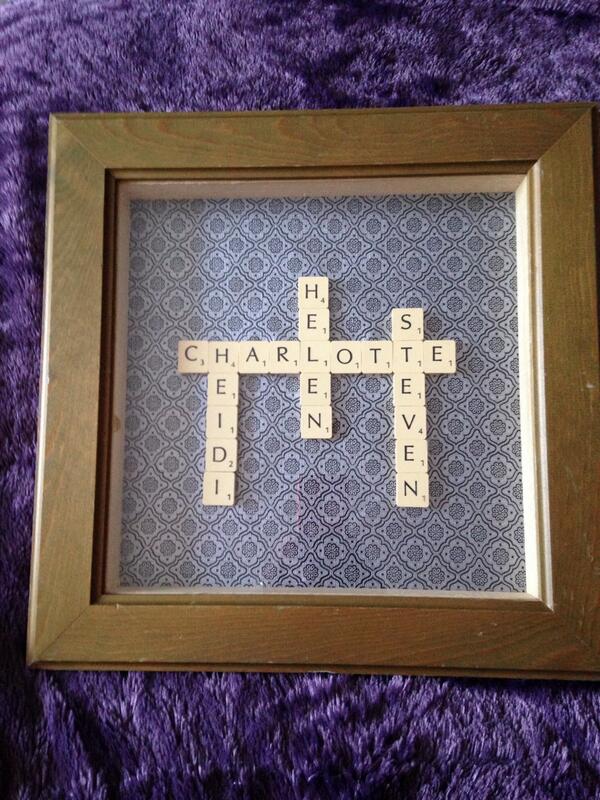 shellyiphone's tweet photo. Scrabble family names. http://t.co/VbZx3JB6Oe