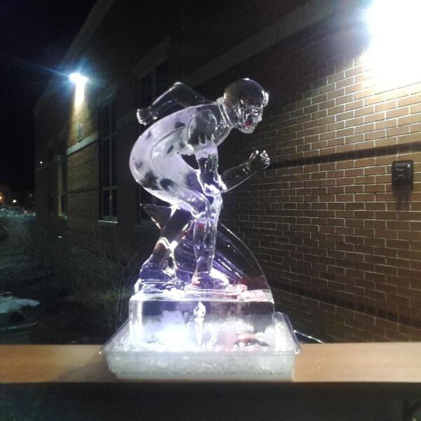 I have an amazing community here at my school.  Look at this ice sculpture I found outside tonight!  #Olympictheme
