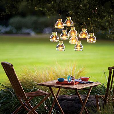 sunset's tweet image. Build your own votive chandelier that makes for romantic outdoor lighting. ow.ly/tNC4P #DIYF