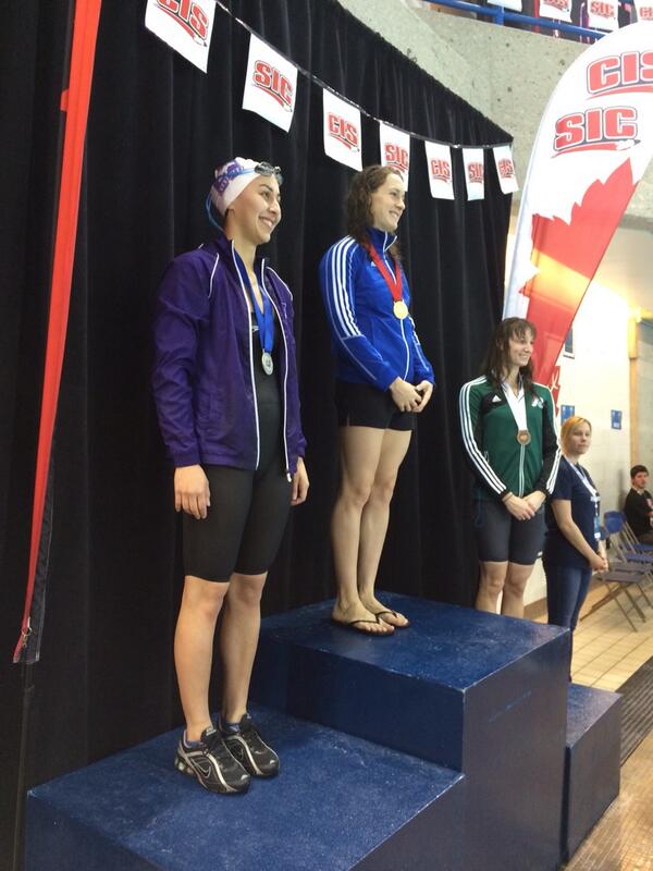 UWOswimming's tweet photo. Bondo on the Podium.  50 fly Silver. Great swim - new team record. http://t.co/s1cs6TsXWi
