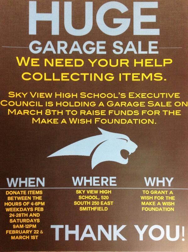 SkyViewExec's tweet photo. Bring stuff tomorrow! #MakeAWish come true! http://t.co/B1Nqlw8MHn