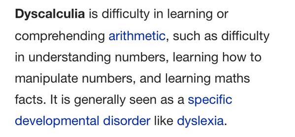 chinesefcod's tweet image. wow there's a whole mental disorder for being bad at math why am I just hearing about this