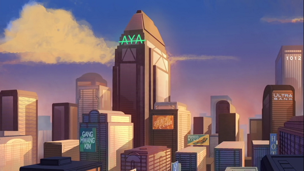 Frankie_Game's tweet photo. Holy shit!!!! That building says 'Aya'! #JLAAdventuresTrappedInTime #GreenLanternTAS http://t.co/W85ZIgJG7Y