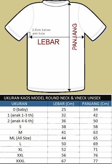 Ukuran kaos (panjang-lebar)
