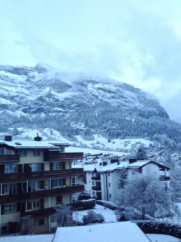View from our balcony. Going to be another powder day.