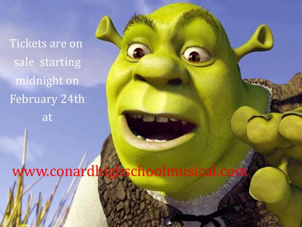 ConardMusical's tweet photo. Shrek tickets are on sale in less than 48 hours. #Shrek #Conardmusical http://t.co/FtidxbNcrH