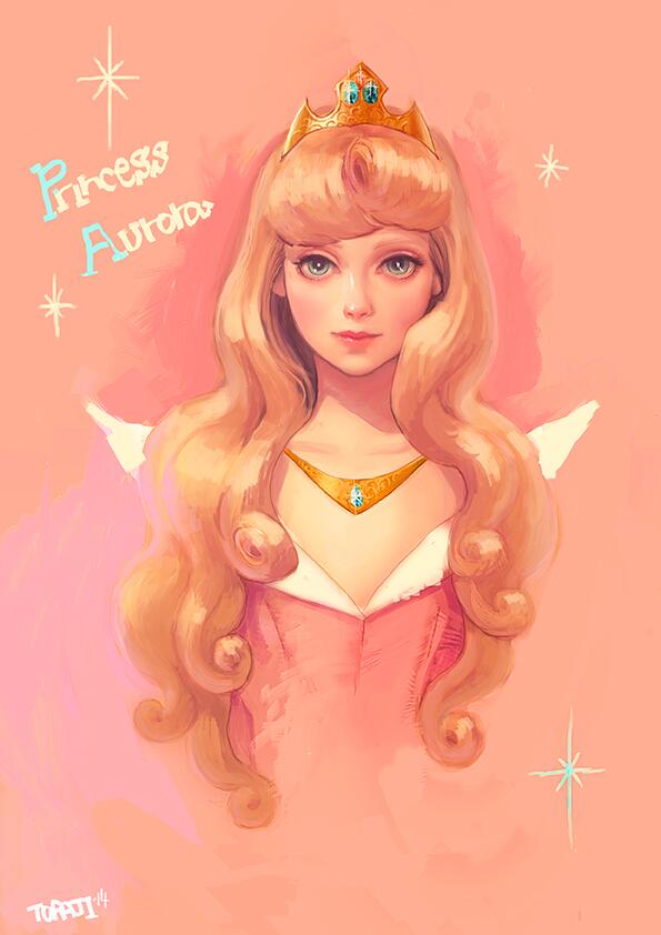 Toraji Princess Aurora ともだちにオーロラ姫のノートをもらったので嬉しくて描いた Http T Co Mecxwyldvc