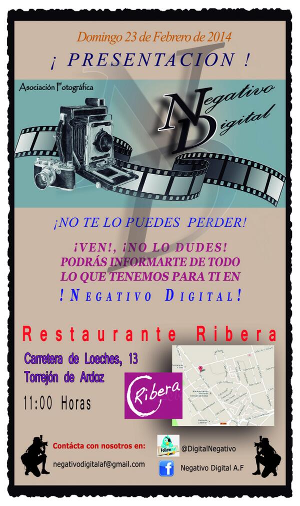 DigitalNegativo's tweet photo. ¡Qué poquito queda! Nos vemos mañana a las 11.00h en Torrejón de Ardoz :) http://t.co/E8FSFrMcZR