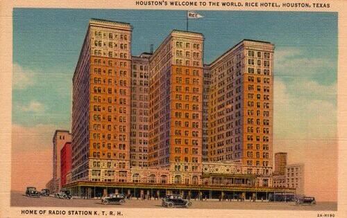 Today in 1927, the 1913 Rice Hotel completes its third wing, and adds an 18th floor, making it the largest hotel south of Chicago. 
<a href="/DowntownHouston/">Downtown Houston</a>