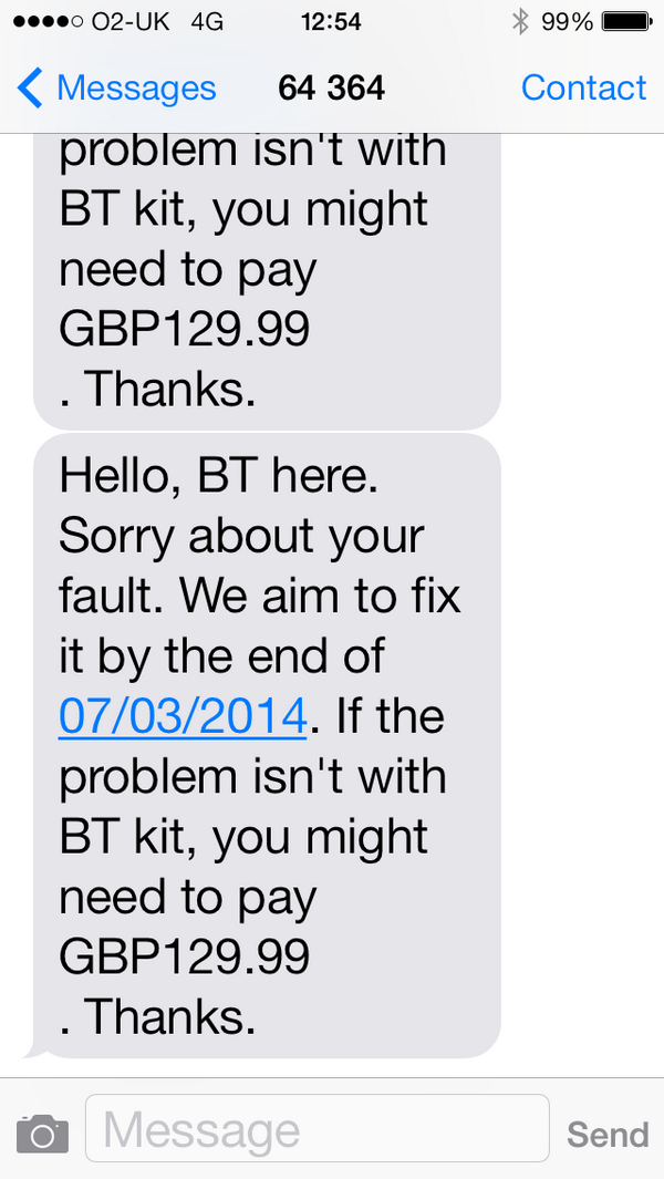 LadyJQR's tweet photo. 7th March!!!! Are they having a laugh? #BT #RubbishService http://t.co/Mr5HiFq66q