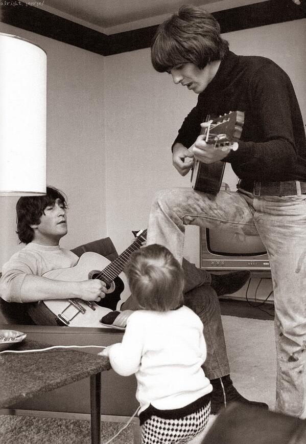 lovatosourpatch's tweet image. “@ClassicPixs: John &amp;amp;amp; Julian Lennon and George Harrison at home in 1965 http://t.co/ZkYG0GZrXj”