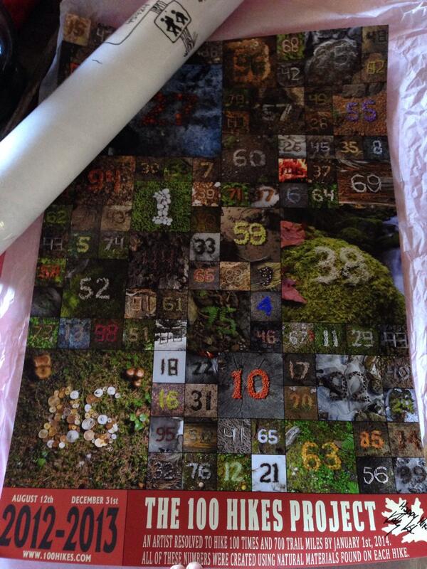 outlan's tweet image. Got my 100 hikes poster from @thehikeguy today!! Thanks, Kolby! #awesomesauce