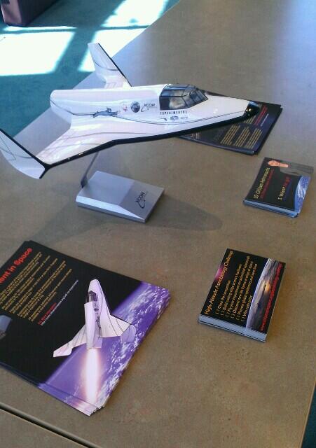 SpaceUpHOU's tweet photo. Check out the @XCOR Lynx display (not actual size)! http://t.co/ecZAkEHbc3