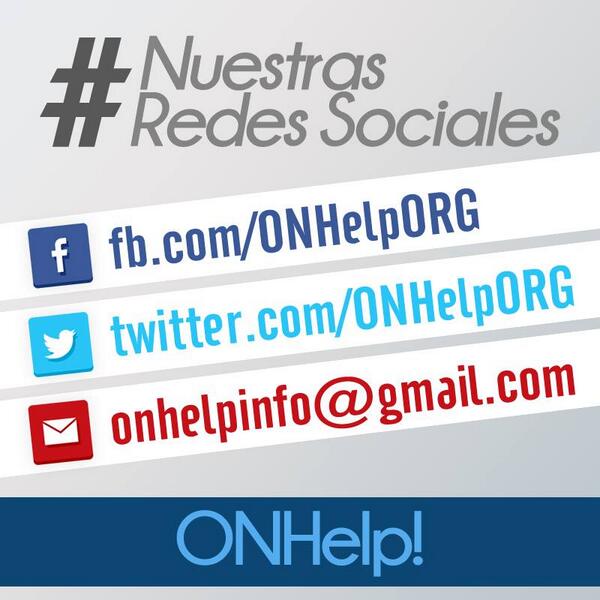 onhelporg's tweet image. #ONHelp #NuestrasRedesSociales Encuentra y sigue a ONHelp en las redes sociales en las que estamos presentes.