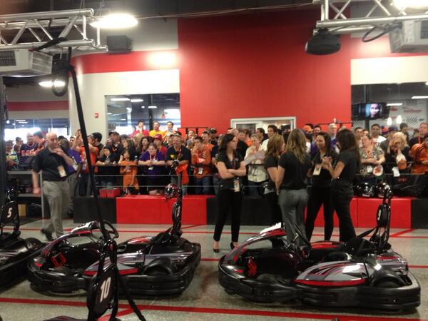 caseytaggatz's tweet image. .@Suns SixthMan Members were packed 5 people deep at Octane today. #DedicatedFans