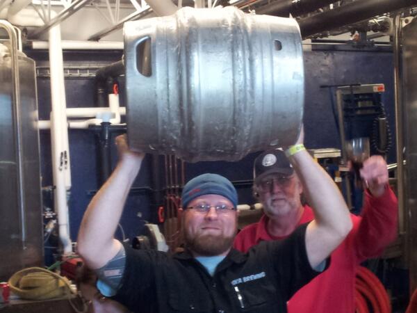 Skabrewconway's tweet photo. Booyah!! First Firkin Keg Kicked!! @skabrewing @SkaBrewArlo @SkaBrewKristen http://t.co/w3aU54Vn8S