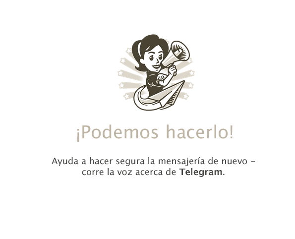 TelegramDO's tweet photo. ¡Recuperemos nuestro derecho a la privacidad! Recomienda #Telegram a tus amigos y hagamos comunidad :) http://t.co/9oA2wHmmjh