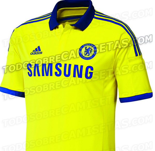 101greatgoals's tweet photo. Leaked! Chelsea’s away shirt for 2014/2015 is very YELLOW! 
http://t.co/Dyj5Fn4FOm http://t.co/oAokITWEHd