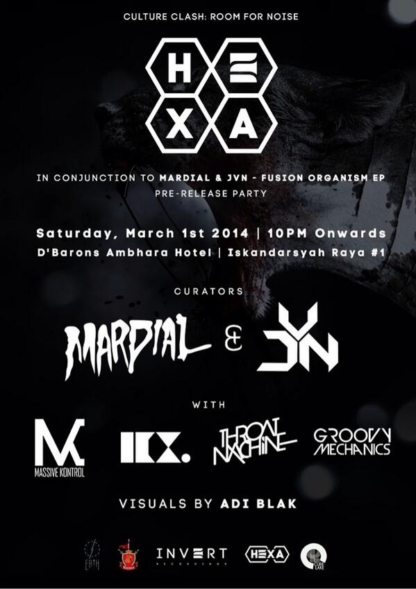 Culture Clash : Room For Noise. HEXA. with @MassiveKontrol_ @icxrockx <a href="/GroovyMechanics/">Groovy Mechanics</a>  <a href="/THROAT_MACHINE/">THROAT MACHINE</a>
