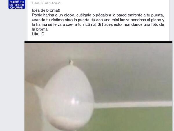 ComChuman's tweet image. Idea de broma! si la haces mándanos la foto de la broma! ;)